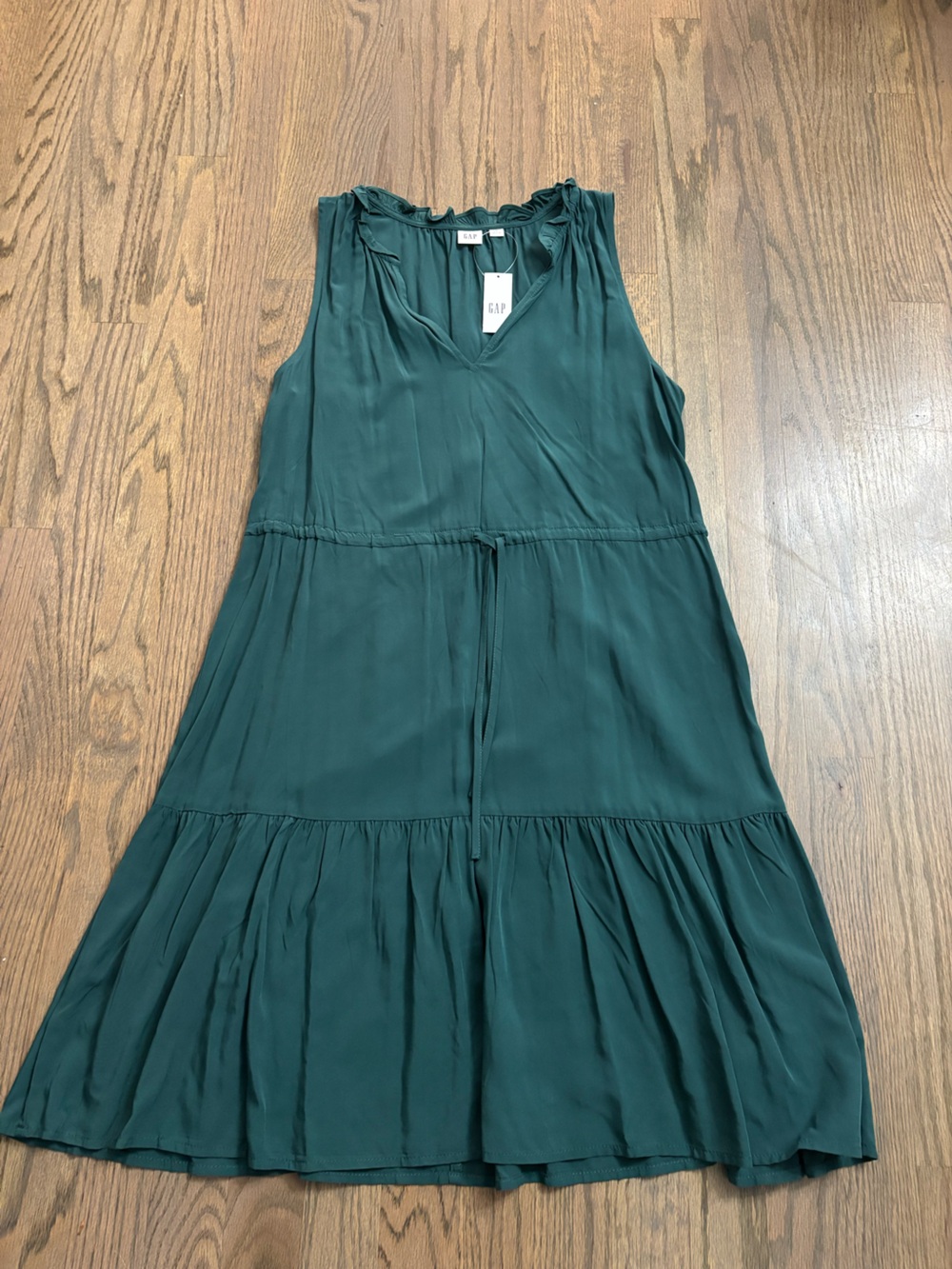 GAP Forest Green Tiered V-Neck Dress - NWT